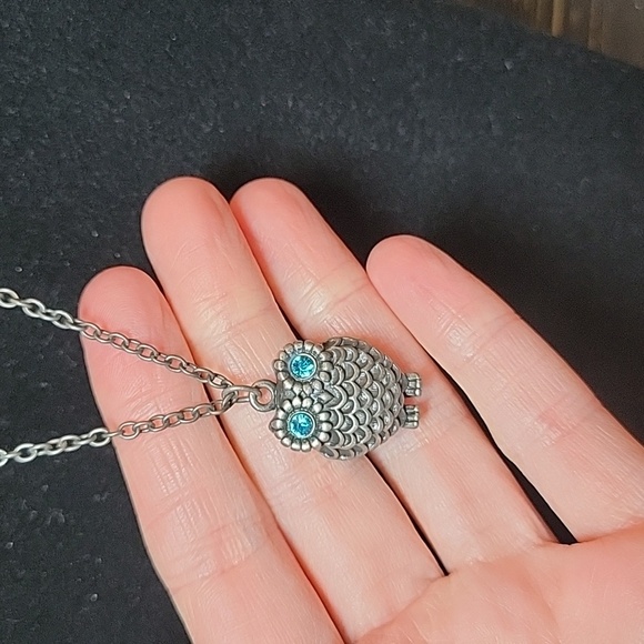 Owl Pendant Necklace in Silver Tone - Picture 2 of 6